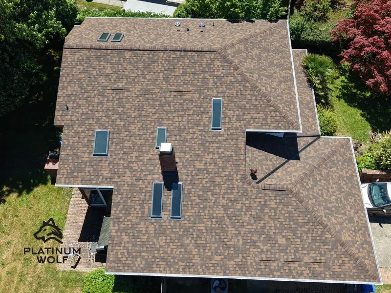 Two story contemporary roofing project in the Willamette Valley — photo 1