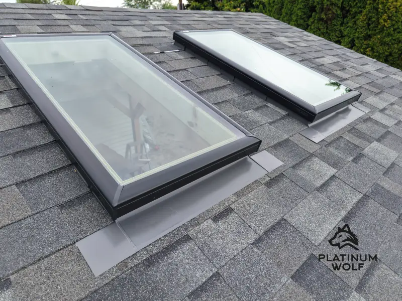 Covered patio roofing upgrade with skylight — photo 4